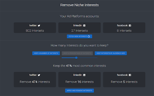 Niche Interest Remover from Chrome web store to be run with OffiDocs Chromium online Niche Interest Remover from Chrome web store to be run with OffiDocs Chromium online
