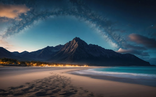 Night Beach under the Mountains from Chrome web store to be run with OffiDocs Chromium online Night Beach under the Mountains from Chrome web store to be run with OffiDocs Chromium online