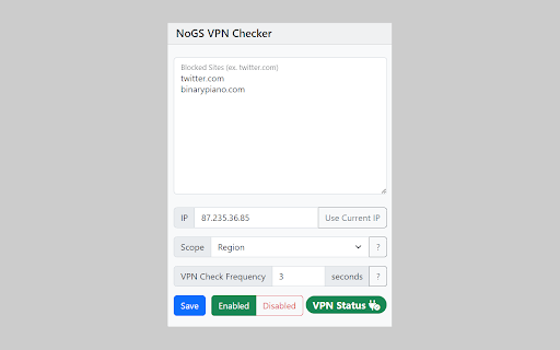 NoGS VPN Checker from Chrome web store to be run with OffiDocs Chromium online NoGS VPN Checker from Chrome web store to be run with OffiDocs Chromium online