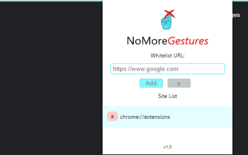 No More Gestures from Chrome web store to be run with OffiDocs Chromium online No More Gestures from Chrome web store to be run with OffiDocs Chromium online