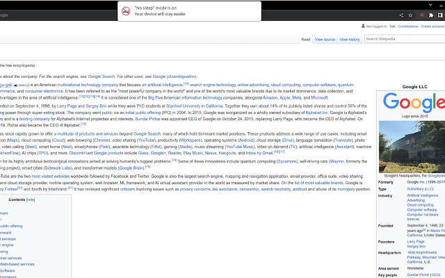 No sleep from Chrome web store to be run with OffiDocs Chromium online No sleep from Chrome web store to be run with OffiDocs Chromium online