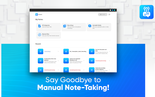 Note: AI Note Taker, Transcribe Speech To Text from Chrome web store to be run with OffiDocs Chromium online Note: AI Note Taker, Transcribe Speech To Text from Chrome web store to be run with OffiDocs Chromium online