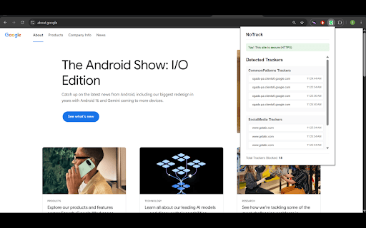 NoTrack from Chrome web store to be run with OffiDocs Chromium online NoTrack from Chrome web store to be run with OffiDocs Chromium online