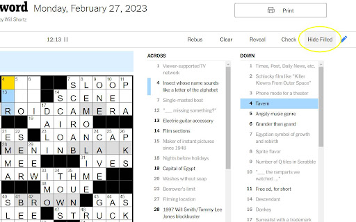 NYT Crossword Clue Hider from Chrome web store to be run with OffiDocs Chromium online NYT Crossword Clue Hider from Chrome web store to be run with OffiDocs Chromium online