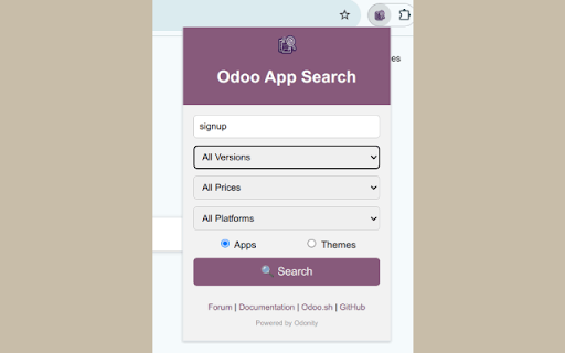 Odoo App Store Search Powered by Odonity from Chrome web store to be run with OffiDocs Chromium online Odoo App Store Search Powered by Odonity from Chrome web store to be run with OffiDocs Chromium online