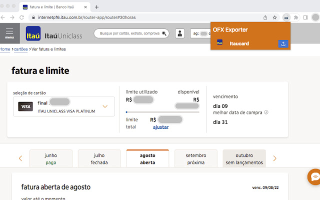 OFX Exporter Brasil from Chrome web store to be run with OffiDocs Chromium online OFX Exporter Brasil from Chrome web store to be run with OffiDocs Chromium online