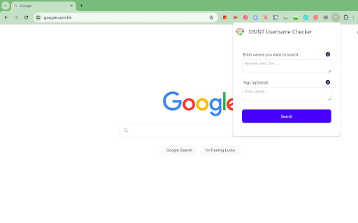 OSINT Username Search from Chrome web store to be run with OffiDocs Chromium online OSINT Username Search from Chrome web store to be run with OffiDocs Chromium online