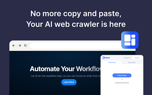 PACA: AI powered web automation from Chrome web store to be run with OffiDocs Chromium online PACA: AI powered web automation from Chrome web store to be run with OffiDocs Chromium online