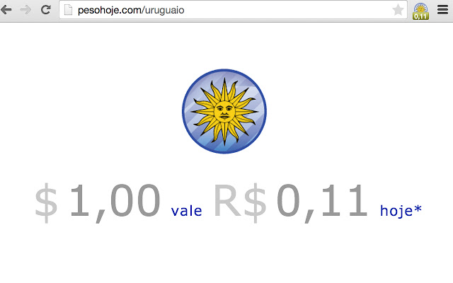 Peso Uruguaio Hoje from Chrome web store to be run with OffiDocs Chromium online Peso Uruguaio Hoje from Chrome web store to be run with OffiDocs Chromium online
