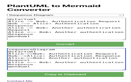 PlantUML to Mermaid Converter from Chrome web store to be run with OffiDocs Chromium online PlantUML to Mermaid Converter from Chrome web store to be run with OffiDocs Chromium online
