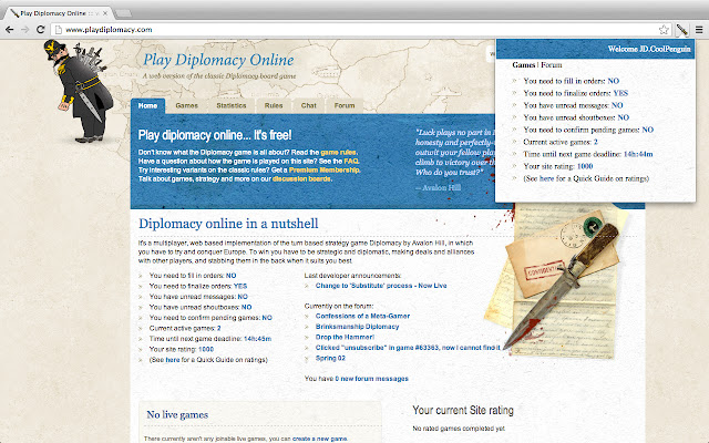 PlayDiplomacy for Google Chrome™ from Chrome web store to be run with OffiDocs Chromium online PlayDiplomacy for Google Chrome™ from Chrome web store to be run with OffiDocs Chromium online