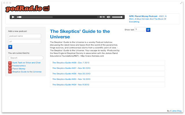 PodRad.io from Chrome web store to be run with OffiDocs Chromium online PodRad.io from Chrome web store to be run with OffiDocs Chromium online