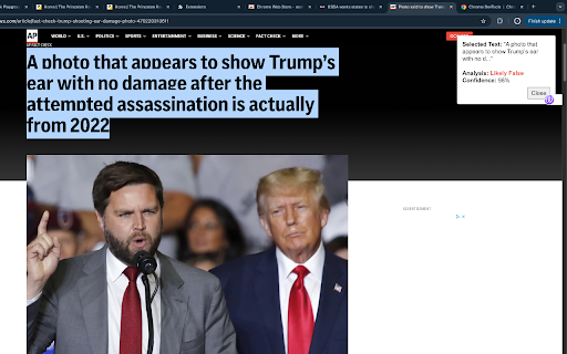 Political Truth Detector from Chrome web store to be run with OffiDocs Chromium online Political Truth Detector from Chrome web store to be run with OffiDocs Chromium online