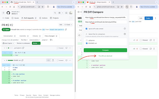 PR Diff Compare from Chrome web store to be run with OffiDocs Chromium online PR Diff Compare from Chrome web store to be run with OffiDocs Chromium online