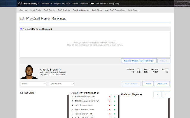 Pre Draft Rankings for Yahoo Fantasy Sports from Chrome web store to be run with OffiDocs Chromium online Pre Draft Rankings for Yahoo Fantasy Sports from Chrome web store to be run with OffiDocs Chromium online