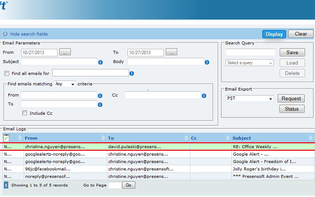 Presensoft Email Archiving for Google Apps from Chrome web store to be run with OffiDocs Chromium online Presensoft Email Archiving for Google Apps from Chrome web store to be run with OffiDocs Chromium online