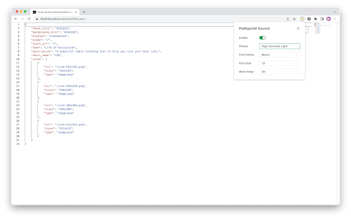 Prettyprint Source from Chrome web store to be run with OffiDocs Chromium online Prettyprint Source from Chrome web store to be run with OffiDocs Chromium online