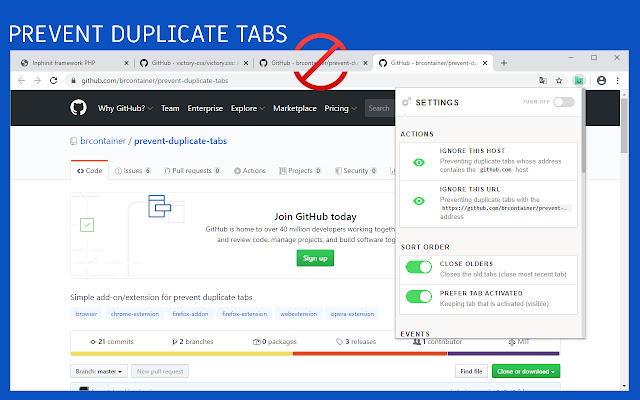 Prevent Duplicate Tabs from Chrome web store to be run with OffiDocs Chromium online Prevent Duplicate Tabs from Chrome web store to be run with OffiDocs Chromium online