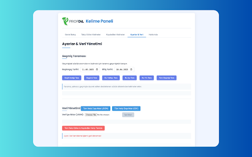 Profdil Kelime Takibi from Chrome web store to be run with OffiDocs Chromium online Profdil Kelime Takibi from Chrome web store to be run with OffiDocs Chromium online