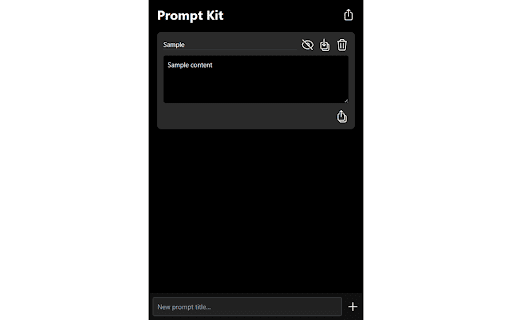 Prompt Kit from Chrome web store to be run with OffiDocs Chromium online Prompt Kit from Chrome web store to be run with OffiDocs Chromium online