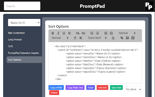 PromptPad 1.2 from Chrome web store to be run with OffiDocs Chromium online PromptPad 1.2 from Chrome web store to be run with OffiDocs Chromium online