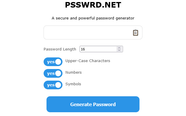 PSSWRD.NET Free Password Generator from Chrome web store to be run with OffiDocs Chromium online PSSWRD.NET Free Password Generator from Chrome web store to be run with OffiDocs Chromium online