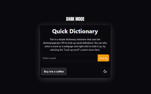Quick Dictionary from Chrome web store to be run with OffiDocs Chromium online Quick Dictionary from Chrome web store to be run with OffiDocs Chromium online