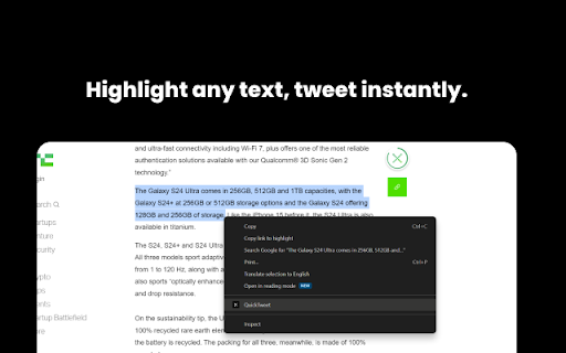 QuickTweet from Chrome web store to be run with OffiDocs Chromium online QuickTweet from Chrome web store to be run with OffiDocs Chromium online