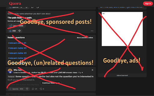Quora Fixer from Chrome web store to be run with OffiDocs Chromium online Quora Fixer from Chrome web store to be run with OffiDocs Chromium online