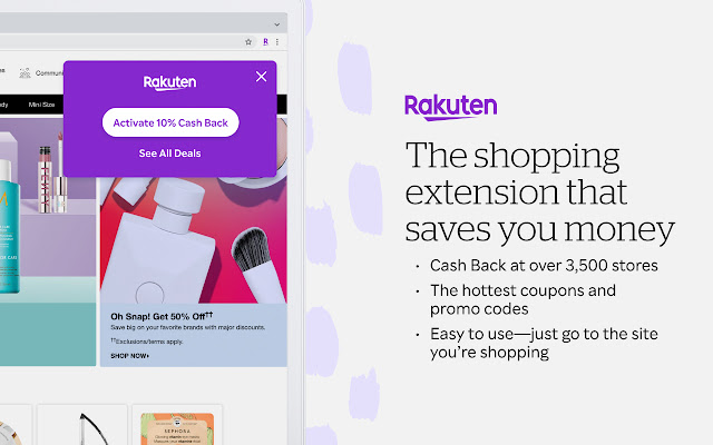 Rakuten: Get Cash Back For Shopping from Chrome web store to be run with OffiDocs Chromium online Rakuten: Get Cash Back For Shopping from Chrome web store to be run with OffiDocs Chromium online