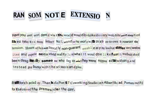 Ransom Note Extension from Chrome web store to be run with OffiDocs Chromium online Ransom Note Extension from Chrome web store to be run with OffiDocs Chromium online