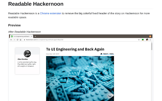 Readable Hackernoon from Chrome web store to be run with OffiDocs Chromium online Readable Hackernoon from Chrome web store to be run with OffiDocs Chromium online