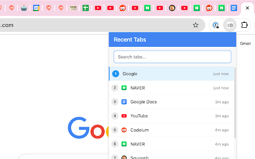 Recent Tabs Navigator from Chrome web store to be run with OffiDocs Chromium online Recent Tabs Navigator from Chrome web store to be run with OffiDocs Chromium online