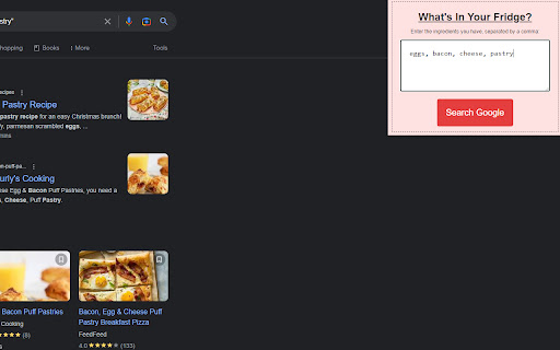 Recipe Finder Extension from Chrome web store to be run with OffiDocs Chromium online Recipe Finder Extension from Chrome web store to be run with OffiDocs Chromium online