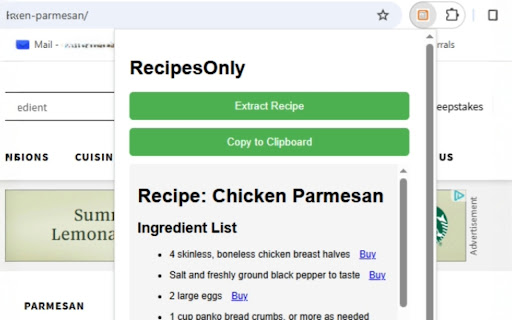 RecipesOnly from Chrome web store to be run with OffiDocs Chromium online RecipesOnly from Chrome web store to be run with OffiDocs Chromium online