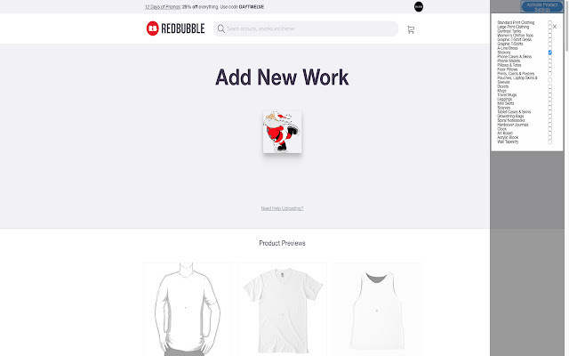 Red Bubble Product Import from Chrome web store to be run with OffiDocs Chromium online Red Bubble Product Import from Chrome web store to be run with OffiDocs Chromium online