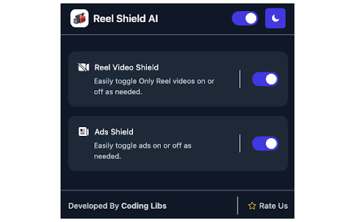 Reel Shield AI from Chrome web store to be run with OffiDocs Chromium online Reel Shield AI from Chrome web store to be run with OffiDocs Chromium online