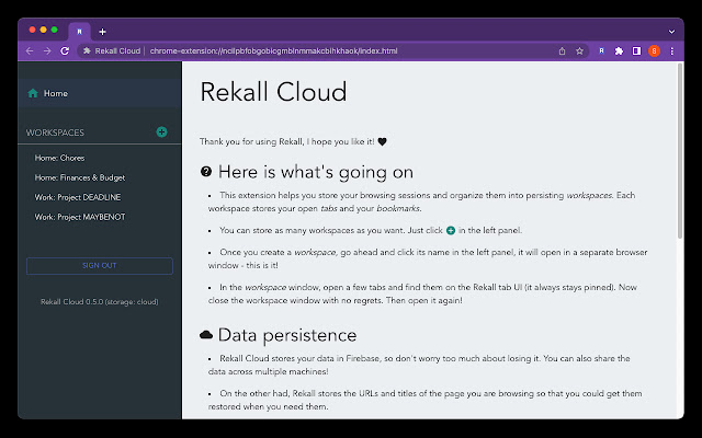 Rekall Cloud from Chrome web store to be run with OffiDocs Chromium online Rekall Cloud from Chrome web store to be run with OffiDocs Chromium online