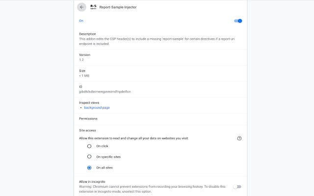 Report Sample Injector from Chrome web store to be run with OffiDocs Chromium online Report Sample Injector from Chrome web store to be run with OffiDocs Chromium online