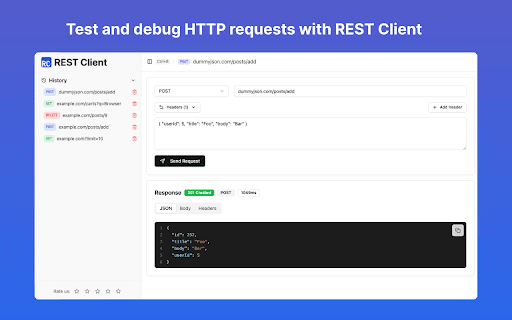 REST Client from Chrome web store to be run with OffiDocs Chromium online REST Client from Chrome web store to be run with OffiDocs Chromium online