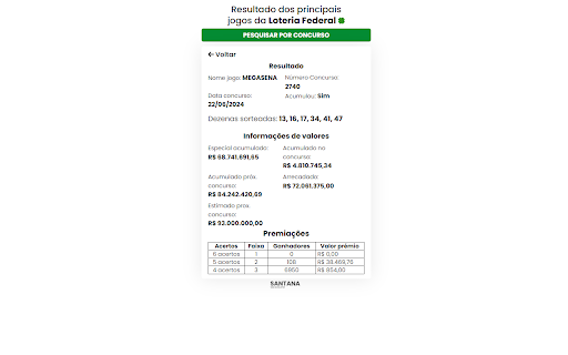 Resultados de Jogos da Loteria from Chrome web store to be run with OffiDocs Chromium online Resultados de Jogos da Loteria from Chrome web store to be run with OffiDocs Chromium online