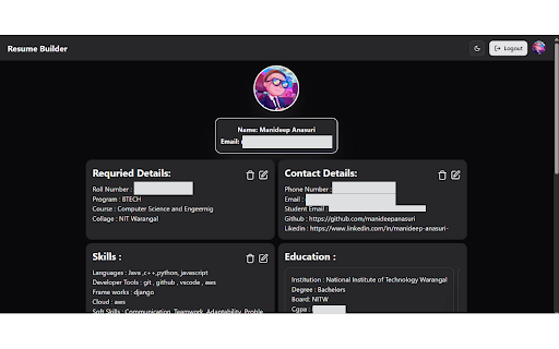 Resume Builder Extension from Chrome web store to be run with OffiDocs Chromium online Resume Builder Extension from Chrome web store to be run with OffiDocs Chromium online