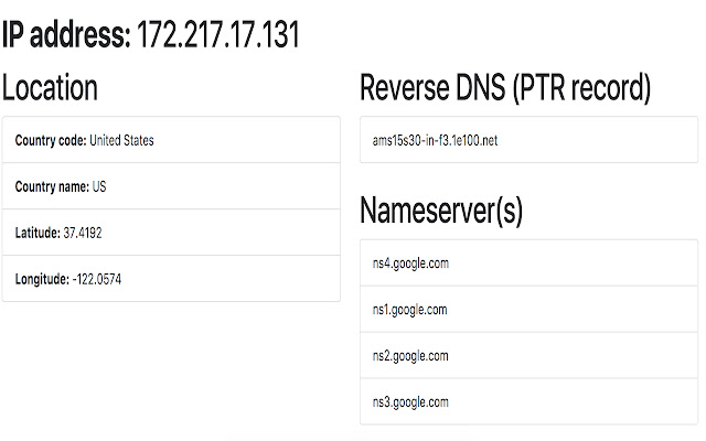 Retrieve IP and DNS information from Chrome web store to be run with OffiDocs Chromium online Retrieve IP and DNS information from Chrome web store to be run with OffiDocs Chromium online