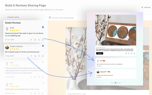ReviewCast Etsy Review Image Generator from Chrome web store to be run with OffiDocs Chromium online ReviewCast Etsy Review Image Generator from Chrome web store to be run with OffiDocs Chromium online