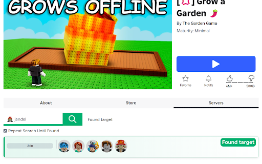 RoSearcher Join Anyone on Roblox from Chrome web store to be run with OffiDocs Chromium online RoSearcher Join Anyone on Roblox from Chrome web store to be run with OffiDocs Chromium online