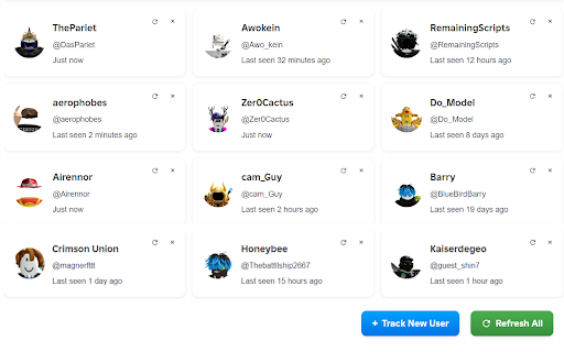 RoStatus Roblox Last Online Checker Tool: Last Seen Online Time Status from Chrome web store to be run with OffiDocs Chromium online RoStatus Roblox Last Online Checker Tool: Last Seen Online Time Status from Chrome web store to be run with OffiDocs Chromium online