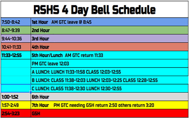 RSHS 4 Day Bell Schedule from Chrome web store to be run with OffiDocs Chromium online RSHS 4 Day Bell Schedule from Chrome web store to be run with OffiDocs Chromium online