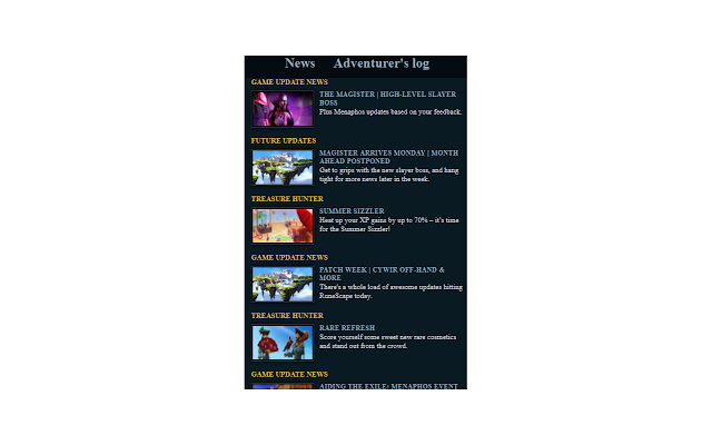 RuneScapeNews from Chrome web store to be run with OffiDocs Chromium online RuneScapeNews from Chrome web store to be run with OffiDocs Chromium online