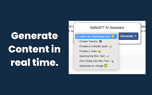 SafeGPT from Chrome web store to be run with OffiDocs Chromium online SafeGPT from Chrome web store to be run with OffiDocs Chromium online