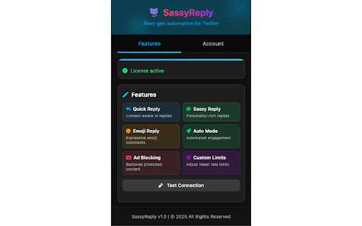 SassyReply from Chrome web store to be run with OffiDocs Chromium online SassyReply from Chrome web store to be run with OffiDocs Chromium online